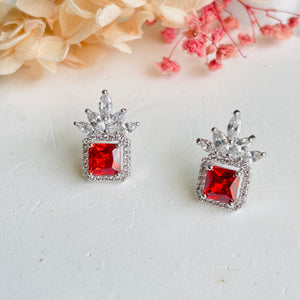 Rich Red Crystal Stud