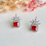 Rich Red Crystal Stud