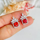 Rich Red Crystal Stud